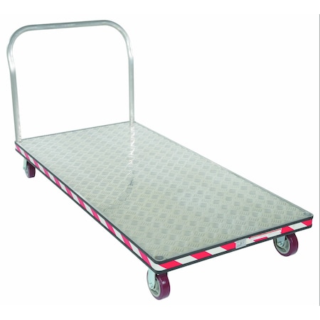 Vestil Aluminum Treadplate Platform Truck Single Handle 36 x 72 ATP-C-3672